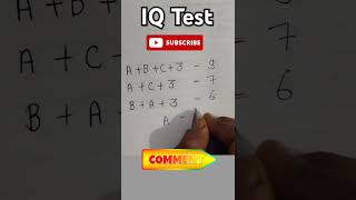 IQ Test😊 mathpuzzle youtubeshorts shorts [upl. by Elin201]