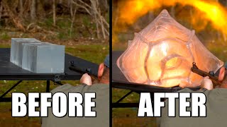 Elephant Rifle Annihilates Ballistic Gel at 82000FPS  The Slow Mo Guys KentuckyBallistics [upl. by Drona126]