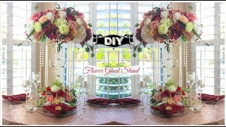 DIY Tall Flower Ghost Stand Crystal Lighted Wedding Centerpiece  Tutorial [upl. by Raimondo]