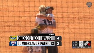 NAIA World Series OIT Softball beats Cumberlands 42 to keep season alive [upl. by Travax]