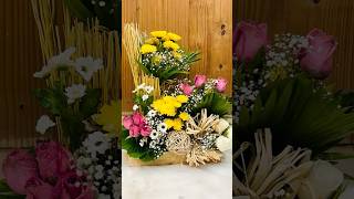 Flower arrangement with daisy rose gypsophila youtube flowers flowerartist shorts [upl. by Latihs]