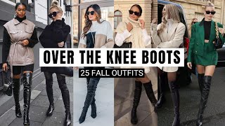 How to style Over The Knee Boots For Fall  25 Fall Outfits Ideas [upl. by Warner]