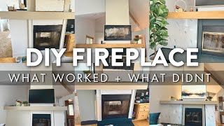 DIY FIREPLACE MAKEOVER ON A BUDGET  AFFORDABLE FAUX MARBLE FIREPLACE [upl. by Leimaj]