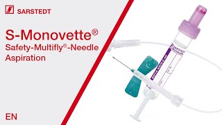 Blood collection Aspiration with the SMonovette® ISO colour code and SafetyMultifly®Needle [upl. by Nilkcaj]