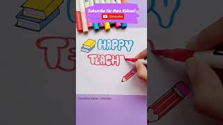 HAPPY TEACHERS DAY CARD Writing 2022  Easy Teachers Day Gift Idea shorts Satisfying Art [upl. by Cinda]