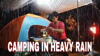 HEAVY RAINSTORM AND THUNDER SOLO CAMPING [upl. by Fidole]