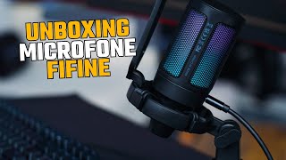 Unboxing Microfone Fifine Ampligame  Tentando configurar [upl. by Ok232]