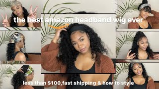 BEST HEADBAND WIG for BEGINNERS🔥😍 Amazon find amp Affordable ftDomiso Hair [upl. by Semele160]