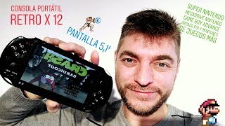 🎮 CONSOLA PORTATIL BARATA X12 RETRO Review español [upl. by Illene]