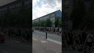 Celtic fans Green brigade and the Bhoys marching to celtic park today celtic celticfc ultras [upl. by Culbert]