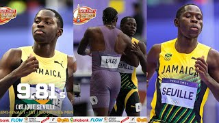 parisOlympic Jamaican oblique Seville beat noah Lyles 100m semi whicjh he storm to 981s [upl. by Asenab]