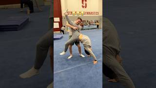 Male gymnasts try a back walkover 😭😂 gymnast gymnastics sports fail fails olympics olympic [upl. by Ortrud991]