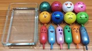 Mixing Beads into Clear Slime  Relaxing Slime with Funny Balloons [upl. by Gabe632]