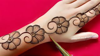 New stylish back hand mehndi design  Easy mehndi design  mehndi ka design  mehndi design  mehndi [upl. by Saisoj688]