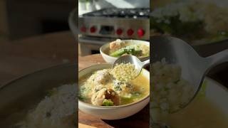 Mom’s pastina soup with basil chicken meatballs and escarole✨ [upl. by Trilley]