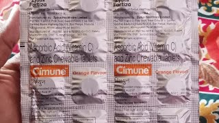 Ascorbic Acid Vitamin C and Zinc Chewable Tablets  Cimune [upl. by Elcin]