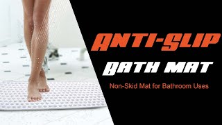 Rehamo Anti Slip Bath Mat with Extra Grip  Transparent Clear Non Skid Bath Mat with Suction Cups [upl. by Samford]