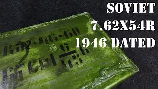 Opening a can of 1946 Soviet 762x54r Mosin Nagant Food [upl. by Alrick738]