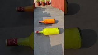 Yellow Vs Orange Breaking glass bottles Crushing soft things shorts asmr satisfying [upl. by Marou]