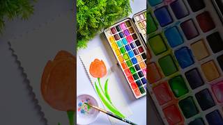 Tulips 🌷 Watercolor painting handmade art painting watercolorpainting [upl. by Annel]