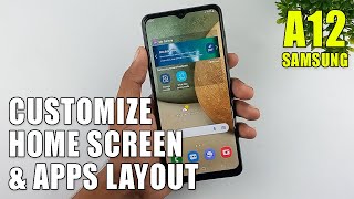 Samsung Galaxy A12  Customize Mobile Setup Home Screen Clearly [upl. by Yonita]