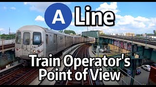 ⁴ᴷ⁶⁰ NYC Subway Front Window View  The A Express to Rockaway Park [upl. by Hallette]