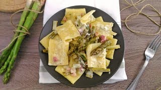 Paccheri cremosi con asparagi e pancetta [upl. by Rondon]