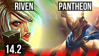 RIVEN vs PANTHEON TOP  Rank 11 Riven  NA Grandmaster  142 [upl. by Orbadiah]