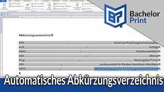 Abkürzungsverzeichnis in Word erstellen  SO GEHTS [upl. by Corder]