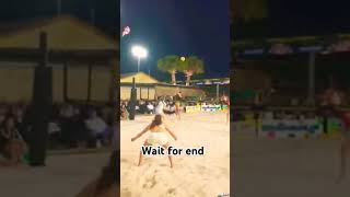 GIRLS VOLLEYBALL MATCH ON BEACH volleyballspikingvolleyballworld shortvideovolleyballsubscribe [upl. by Gaulin]