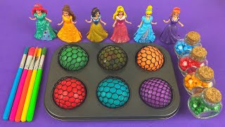 Satisfying Video I How to make Princess Lolipops in to Heart Pool AND Rainbow Painted Cutting ASMR [upl. by Naor]