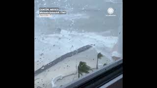 Hurricane Helene Slams Cancun Mexico With Winds amp Waves [upl. by Debarath]