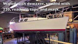 Painting Evelyn 26 Sailboat with Interlux Perfection Paint [upl. by Uon]