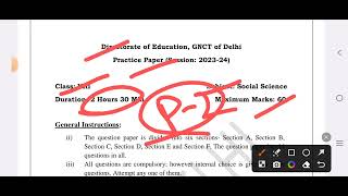 class 8th social Science sample question paper 2023 2024 solution doe [upl. by Irena]