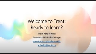 Trent University Mature Student Orientation 2024 [upl. by Quiteri311]