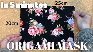 New Origami in 5 minutes💖Very Breathable Face Mask DIY  sewing tutorial [upl. by Kung]