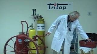 Wheeled Unit fire extinguisher  EMPTY amp REFILL with Tritop inc [upl. by Kcirddes]