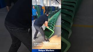 The process of turning plastic garbage cans  The workers do their job perfectly  machine shorts [upl. by Fabyola991]