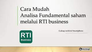 Cara analisa fundamental saham dengan rti [upl. by Goldman]