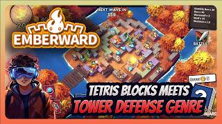 New Roguelike Tower Defense with Tetris Blocks  Emberward [upl. by Yekcim]