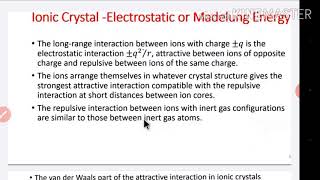 Electrostatic or Madelung energy [upl. by Nylzaj721]