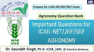 Important Questions for ICARJRFSRFASRBNET in AGRONOMYGeneral Agriculture [upl. by Libbi751]