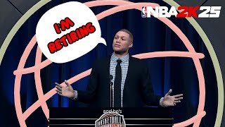 NBA 2K25 HALL OF FAME SPEECH  RETIRING FROM NBA [upl. by Behlke215]