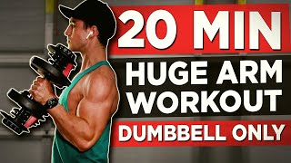 20 MIN DUMBBELL ARMS WORKOUT AT HOME FOLLOW ALONG [upl. by Lalittah]