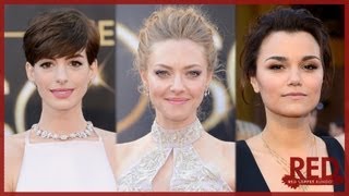 Anne Hathaway Amanda Seyfried Samantha Barks Les Miserables Cast Oscar Style [upl. by Nanci271]