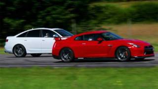 HD Nissan GTR vs MTM Audi RS6 Sedan GTBOARDcom [upl. by Muriel]