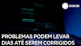 Problemas causados por apagão global podem levar dias até serem corrigido [upl. by Giliane45]