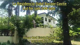 244 sqm lot for sale at La Residencia Subd Bacoor Cavite [upl. by Dorette]