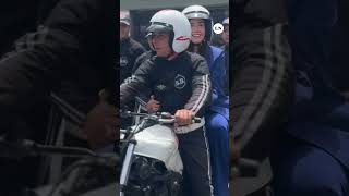 Tras el acto en la Escuela de Cadetes de la Policía Federal Villarruel se subió a una motocicleta [upl. by Gar]