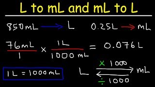 How To Convert From MilliLiters to Liters and Liters to Milliliters  mL to L and L to mL [upl. by Assenal]